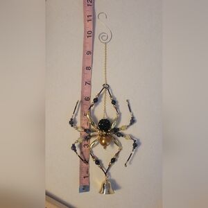 Handmade Beaded Spider Suncatcher With Bell